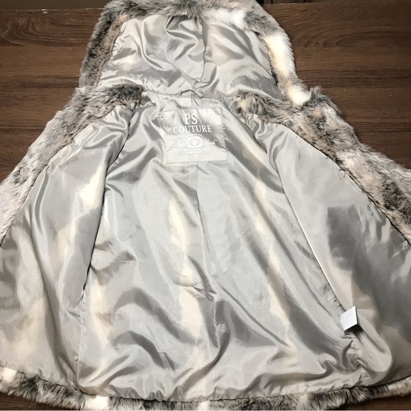 Y2K Aeropostale Faux Fur Button Down Hooded Coat Jacket - Picture 9 of 9